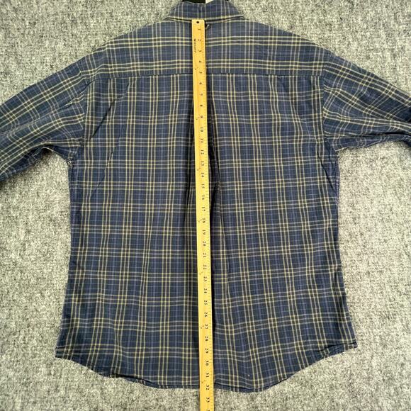 Timberland‎ Shirt Mens Large Plaid Blue Business Casual Button-Front Long-Sleeve - Picture 10 of 12